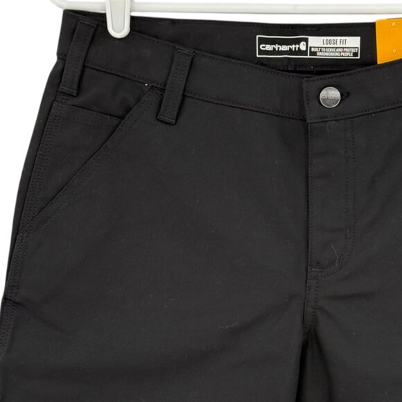 Carhartt Women's Rugged Flex Black Canvas Work Shorts Size 10 NWT 10" Inseam - Picture 3 of 11